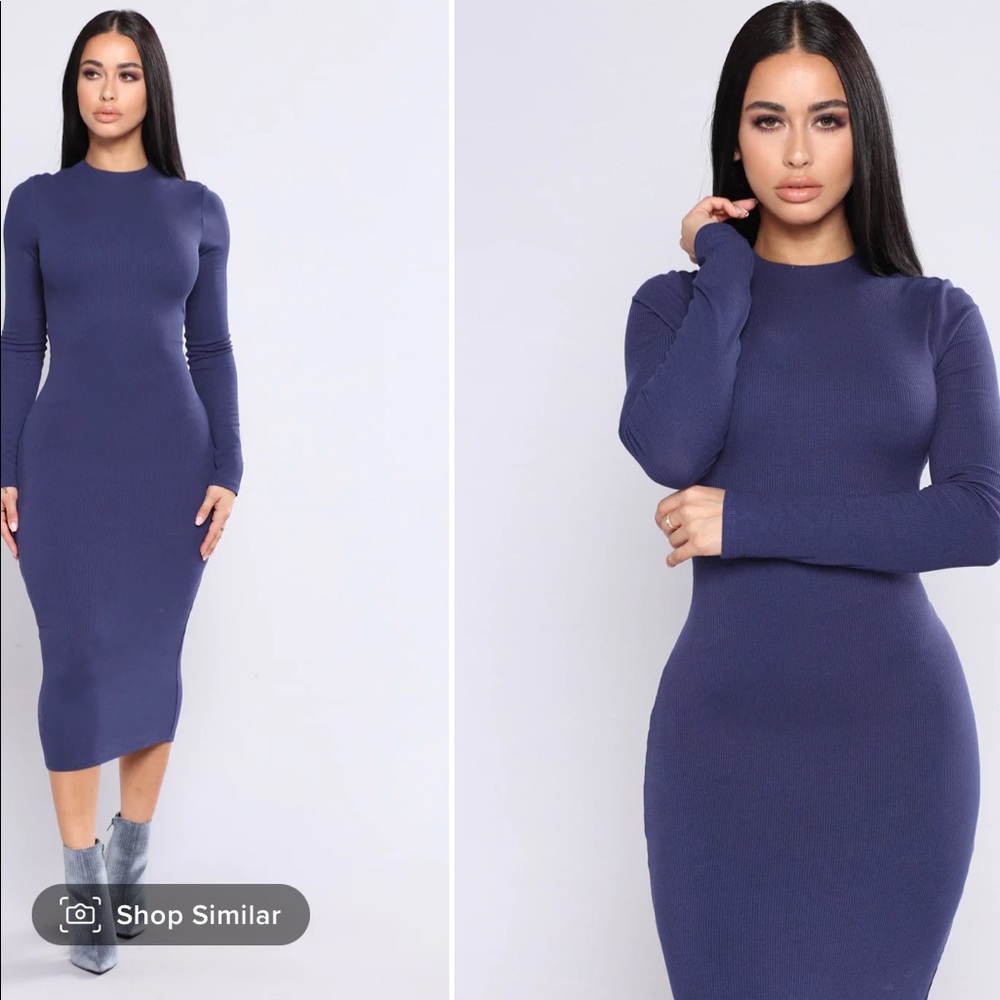New without tags navy ribbed dress